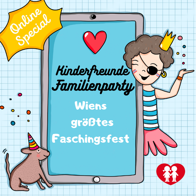 Faschingsspaß online mit der Kinderfreunde-Familienparty