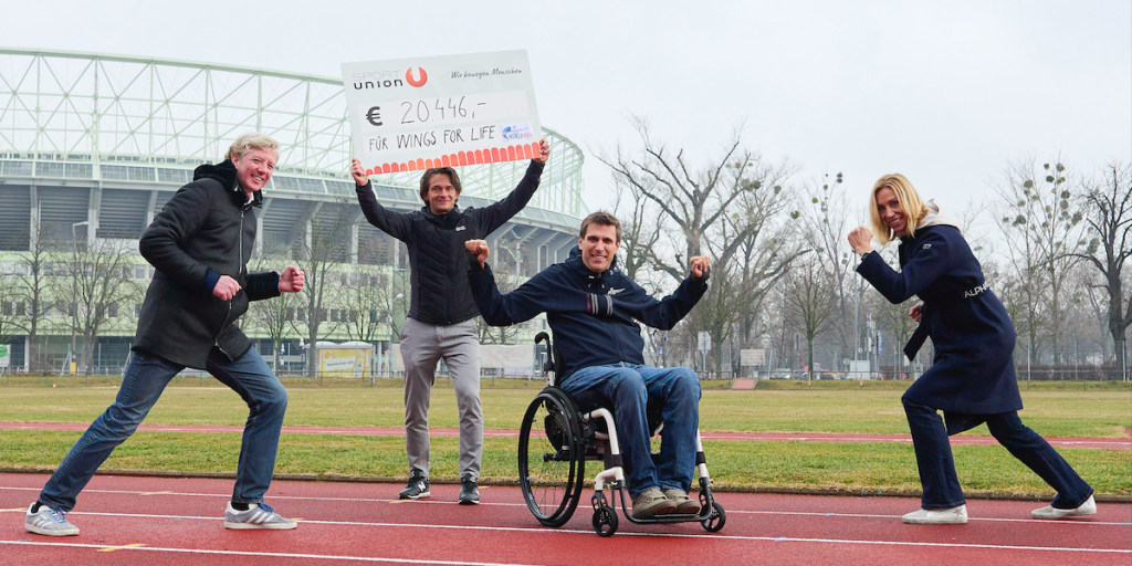 1. Spendenübergabe: SPORTUNION überreichte mehr als 20.000 Euro an Wings for Life