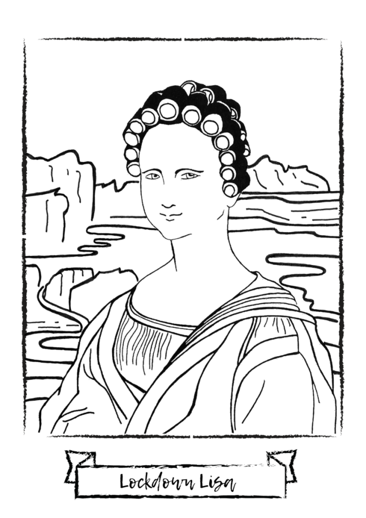 Kunst für alle: Lockdown-Lisa zum Ausmalen